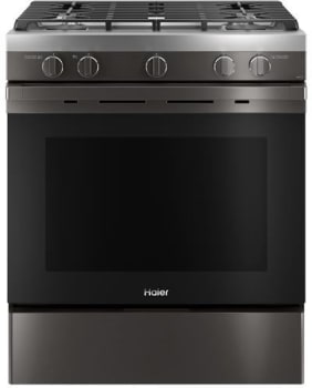 Haier Qgss740bnts 30 Inch Smart Free Standing Gas Range With 5 6 Cu Ft Oven Wifi Fan Convection Continuous Cast Iron Grates 4 Sealed Burner Simmer Burner Storage Drawer Probe Mode And Led Knobs Black