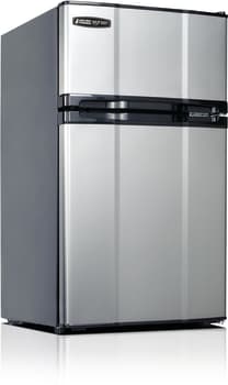 MicroFridge 31MF4RS - 3.1 cu. ft. Compact Refrigerator with 1 Wire Shelf, 2 Door Bins, Crisper Drawer, CanStor Can Dispenser, 0° Freezer and 1 Freezer Door Bin (Stainless Steel)