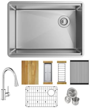 Elkay Crosstown Collection ECTRU24169RTFCW - 18 1/2 Single Bowl Undermount Sink & Faucet Kit