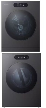 LG SIGNATURE LGWADREHBA99012 - Stacked Washer & Dryer Set with Front Load Washer and Electric Dryer in Black Steel