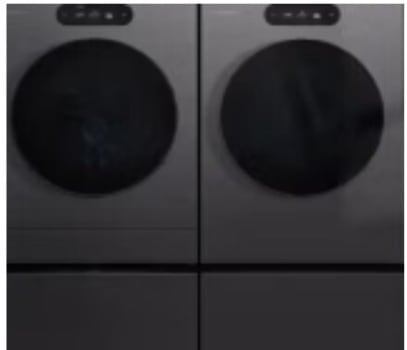 LG SIGNATURE LGWADRGHBA99013 - Side-by-Side On Pedestals Washer & Dryer Set with Front Load Washer and Gas Dryer in Black Steel
