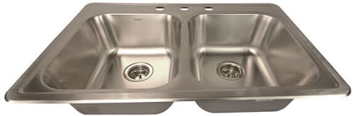 Nantucket Sinks Ns3322de 33 Inch Drop In Double Bowl Kitchen Sink With