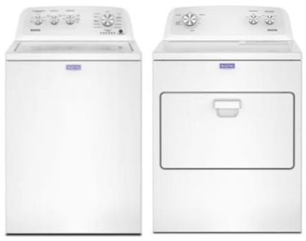 Maytag MGWADRESW4005 - ide-by-Side Washer & Dryer Set with Top Load Washer and Electric Dryer in White