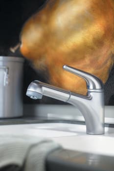 Hansgrohe 35807801 Single Lever Handle Kitchen Pull-Out Faucet with 2