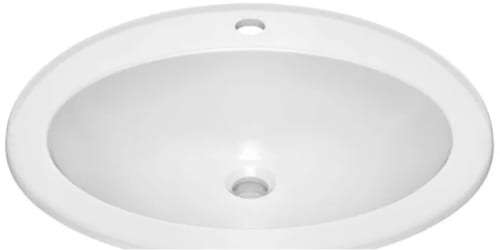 Kraus Elavo Series KCT101 - 22 Inch Oval Porcelain Top Mount Bathroom Sink