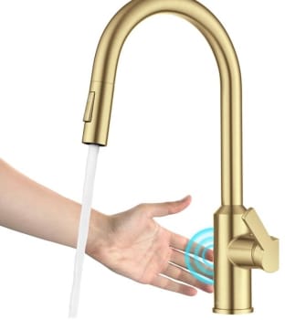 Kraus Oletto Series KSF2830SFACB - Touchless Sensor Pull-Down Single Handle Kitchen Faucet in Spot-Free Antique Champagne Bronze