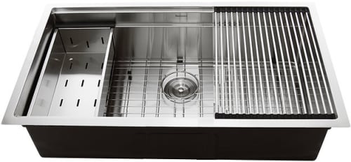 Nantucket Sinks Pro Series SRPS362016 - 32 Inch Undermount Single Bowl Kitchen Sink Kit with 16 Gauge Stainless Steel
