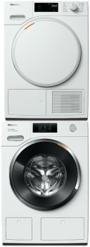 Miele MIWADREWCS9805 - Stacking Kit with Pull out Tray Front Load Washer and Heat Pump Dryer Set in White