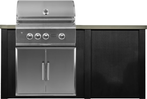 Haven Outdoor HCOY72PANBB2 - 72" Brushed Black Outdoor Kitchen Island
