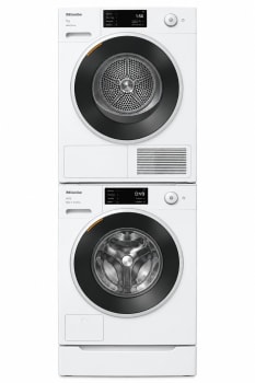 Miele MIWADREWCS9605 - Stacking Kit with Pull out Tray Front Load Washer and Heat Pump Dryer Set in White