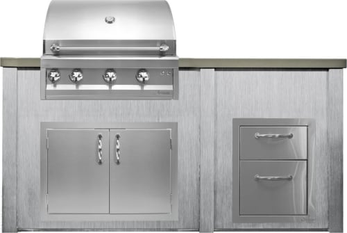 Haven Outdoor HART72DRAWHG - Haven Outdoor™ 72" Harbor Gray Outdoor Kitchen Island
