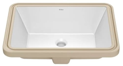 Kraus Elavo Series KCU244 - 20 Inch Porcelain Ceramic Undermount Bathroom Sink