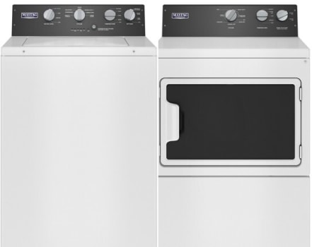 Maytag MGWADREGW5861 - Side-by-Side Washer & Dryer Set with Top Load Washer and Electric Dryer in White