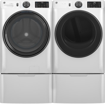 GE GEWADREVWW655SS2 - Side by Side Washer and Electric Dryer on Pedestal