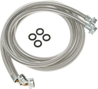 GE WX14X10011 - 6 Ft. Polymer Coated Stainless Steel Washer Hoses with 90 ̊ Elbow