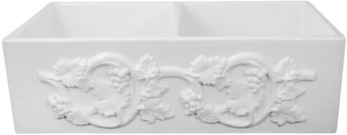 Nantucket Sinks Vineyard Collection FCFS3318DGRAPES - 33 Inch Double Bowl Farmhouse Sink