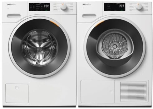 Miele MIWADREWCS360 - Side-by-Side Front Load Washer and Electric Dryer Set in White