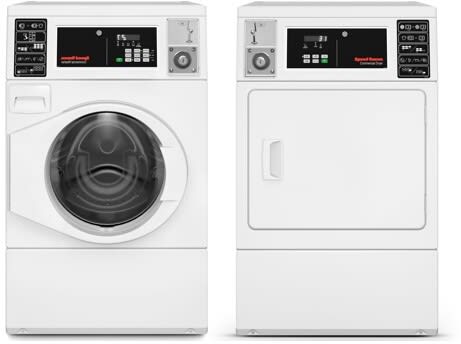 Speed Queen SPWADRGWN6030 - Side-by-Side Washer & Dryer Set with Front Load Washer & Gas Dryer in White