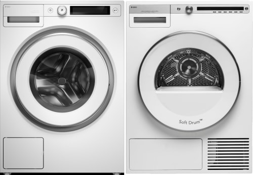 ASKO ASWADRELW5XL - Side by Side Washer & Dryer Set with Front Load Washer & Electric Dryer in White
