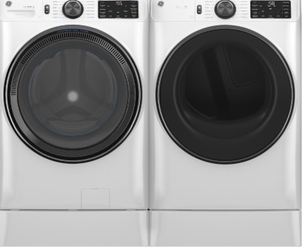 GE GEWADRGVWW655SS3 - Side by Side Washer and Gas Dryer on Riser