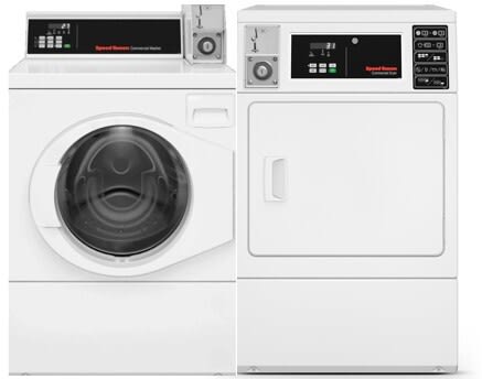 Speed Queen SPWADRGWN6020 - Side-by-Side Washer & Dryer Set with Front Load Washer & Gas Dryer in White