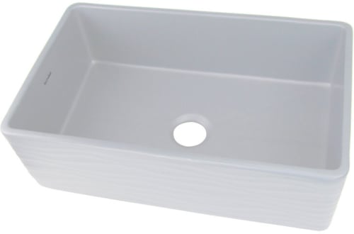 Nantucket Sinks Vineyard Collection FCFS3320SWWAVES - 33 Inch Single Bowl Farmhouse Fireclay Sink with Solid Fireclay Construction