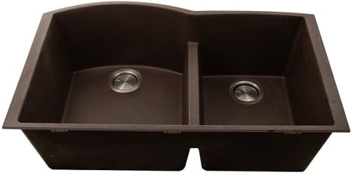Nantucket Sinks Plymouth Collection PR6040BRUM - 33 Inch Undermount Double Bowl Kitchen Sink with 9 Inch Bowl Depth