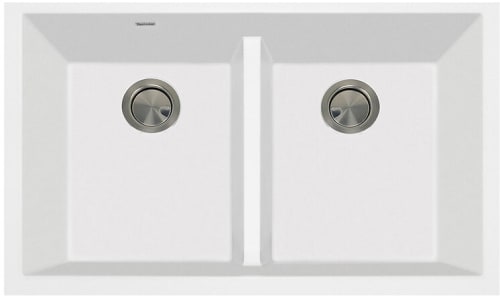 Nantucket Sinks Plymouth Collection PR5050LDW - 33 Inch Undermount Double Bowl Kitchen Sink with 9 1/8 Inch Bowl Depth