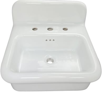 Nantucket Sinks NSVCDM20WW - 19 1/2 Inch Fireclay Wallmount Bathroom Sink with 5 3/4 Inch Bowl Depth