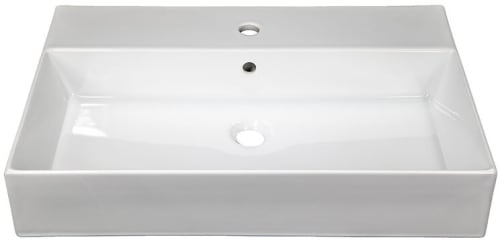Nantucket Sinks NSNPCS28W - 28 Inch White Fireclay Rectangular Wall Mount Bathroom Sink with Overflow