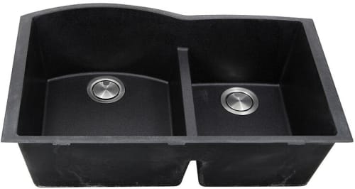 Nantucket Sinks Plymouth Collection PR6040BLUM - 33 Inch Undermount Double Bowl Kitchen Sink with 9 Inch Bowl Depth