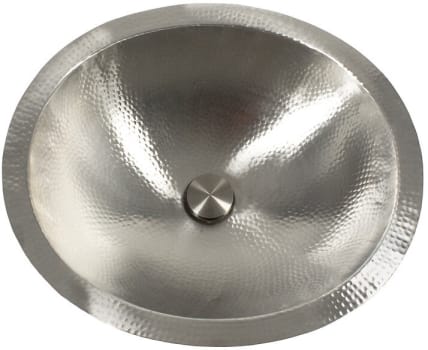 Nantucket Sinks Brightwork Home Collection OVS2017 - Matte Finish Hand Hammered Stainless Steel Oval Bathroom Sink - Drain Sold Separately