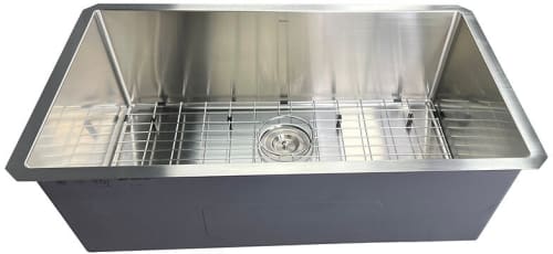 Nantucket Sinks SR321916 - 32 Inch Single Bowl Undermount Small Radius Stainless Steel Kitchen Sink with 10 Inch Bowl Depth