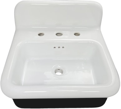 Nantucket Sinks NSVCDM20BLKW - 20 Inch Fireclay Wall-Mount Bath Sink with Integral Overflow
