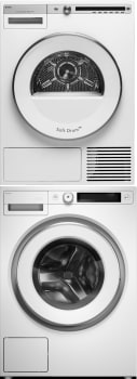 ASKO ASWADRELW7XL5 - Stacked Washer & Dryer Set with Front Load Washer & Electric Dryer in White