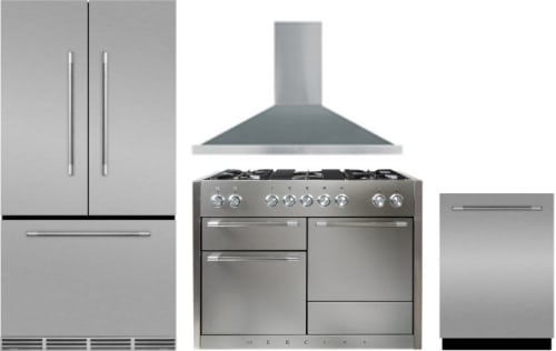 Aga Agreradwrh9 4 Piece Kitchen Appliances Package With French Door Refrigerator Dual Fuel Range And Dishwasher In Stainless Steel