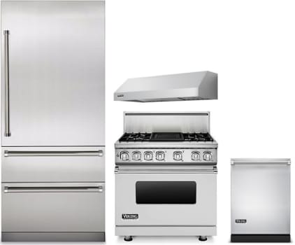 Viking Vireradwrh314 4 Piece Kitchen Liances Package With Bottom Viking Professional 7 Series Vireradwrh314 Package