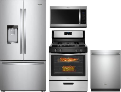 Whirlpool WPRERADWMW7627 4 Piece Kitchen Appliances Package with French