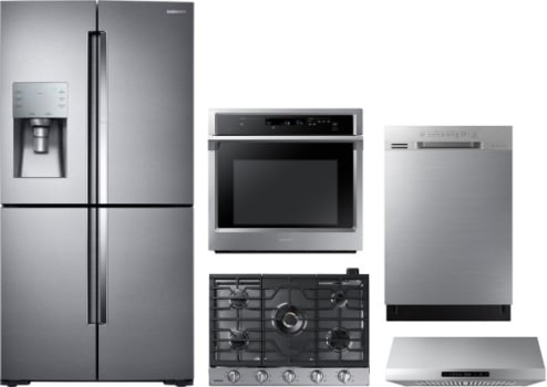 Samsung Sarectrhwodw77 5 Piece Kitchen Appliances Package With French Door Refrigerator And Dishwasher In Stainless Steel