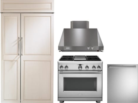 Monogram Moreradwrh2044 4 Piece Kitchen Appliances Package With Side By Side Refrigerator Gas Range And Dishwasher