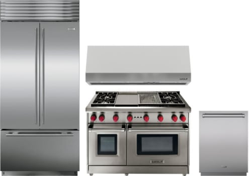 Wolf WOSZRERADWRH129 4 Piece Kitchen Appliances Package ...