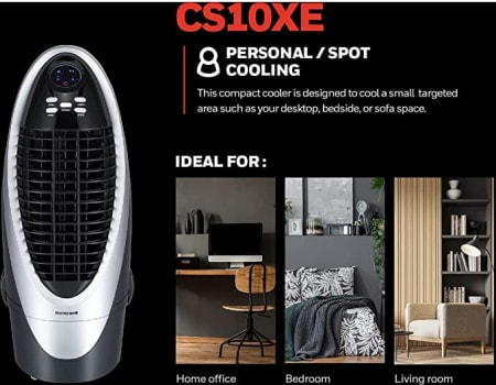 Honeywell CS10XE 32 Inch Indoor Portable Evaporative Air Cooler with 4 ...