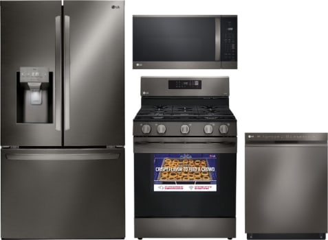 LG LGRERADWMW20903 4 Piece Kitchen Appliances Package with French