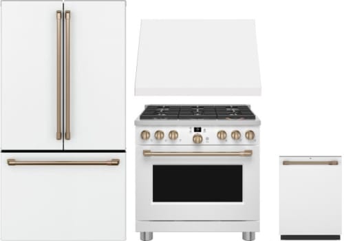 Cafe CAFRERADWRH777 4 Piece Kitchen Appliances Package with French