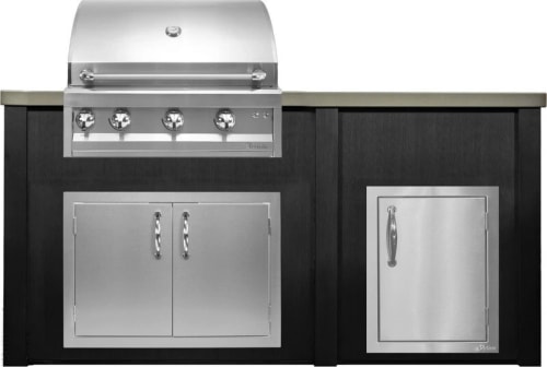 Haven Outdoor HART72DOORBB - Haven Outdoor™ 72" Brushed Black Outdoor Kitchen Island