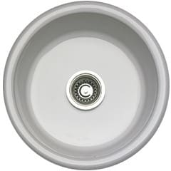 Rohl 673700 18 Inch Undermount Fireclay Round Bar Prep Sink With 6 7 8 Inch Bowl Depth And Stain Thermal Shock Resistance White