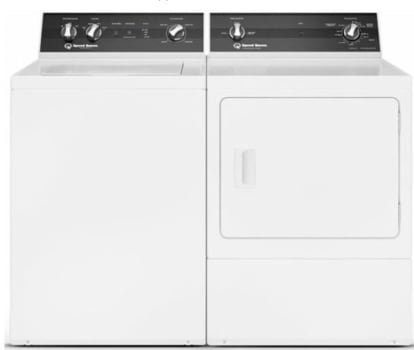 Speed Queen SPWADRGWN3006 - Side-by-Side Washer & Dryer Set with Top Load Washer & Gas Dryer in White