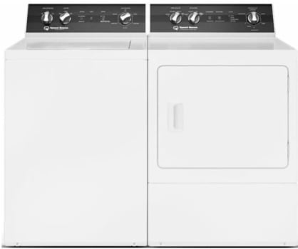 Speed Queen SPWADRGWN5006 - Side-by-Side Washer & Dryer Set with Top Load Washer & Gas Dryer in White