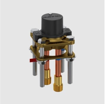 Rohl RHFSSTEX - Floor Mount Tub Filler Rough-in Valve with Service Stops and Expansion PEX Connections