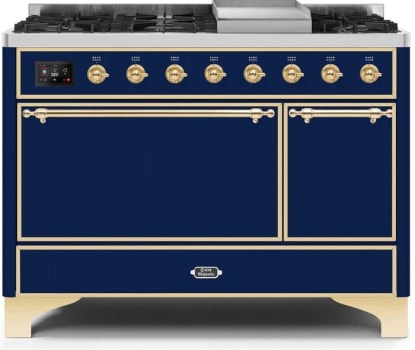 Ilve Majestic II Collection UM12FDQNS3MBG - Freestanding Dual Fuel Range Black